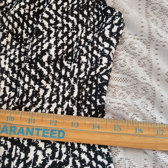 Alyx Black White Fit and Flare Pleated Mid Length Sleeveless Dress with Red Trim - Picture 5 of 8